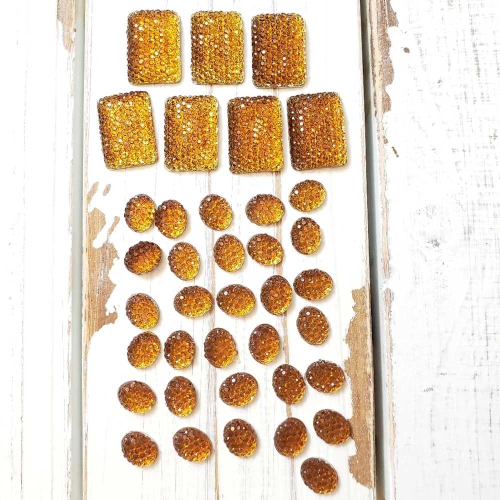 Amber Acrylic Flat Back Gems Jewels